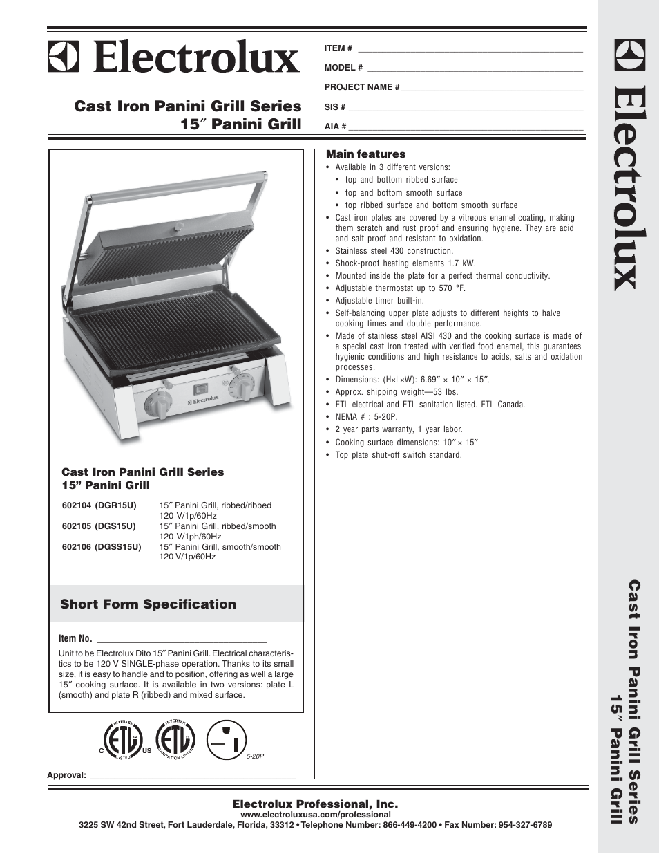 Electrolux 602106 User Manual | 2 pages