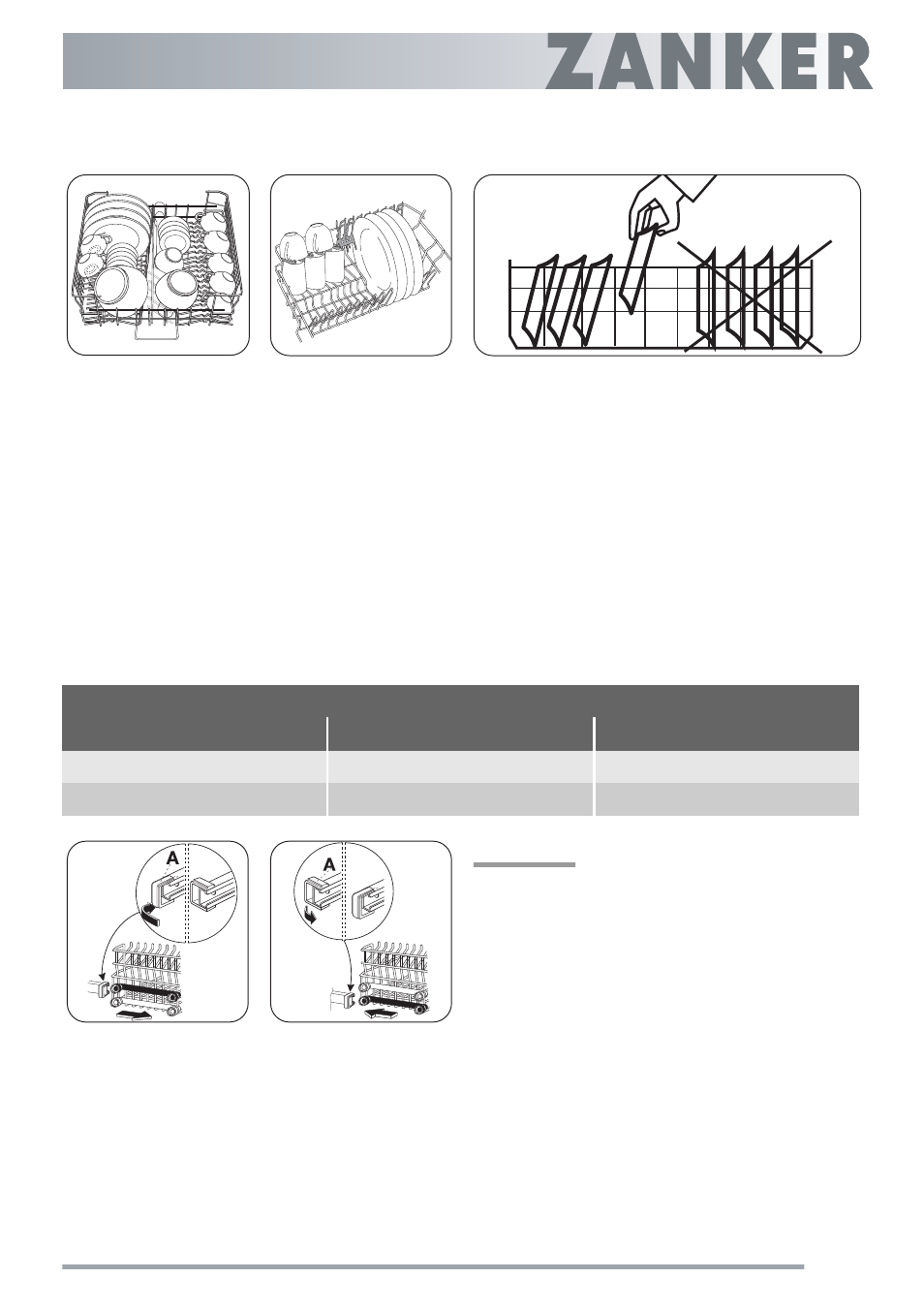 Adjusting the height of the upper basket | Electrolux ZANKER ZKS5653 User Manual | Page 13 / 24