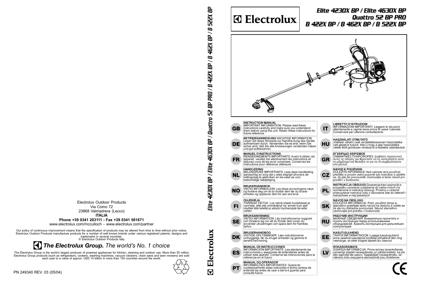 Electrolux B 522X BP User Manual | 13 pages