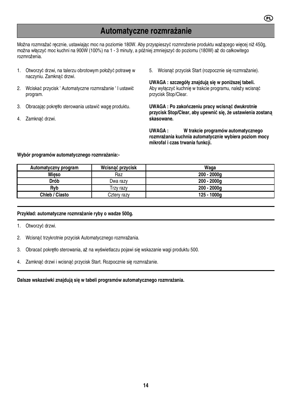 Automatyczne rozmra ż anie | Electrolux EMS20402 User Manual | Page 120 / 284