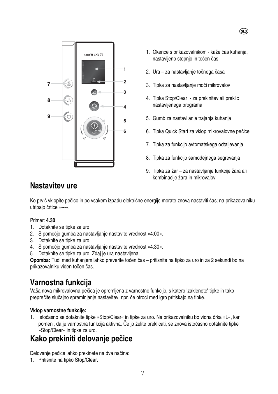 Nastavitev ure, Varnostna funkcija, Kako prekiniti delovanje pe č ice | Electrolux EMS20402 User Manual | Page 156 / 284