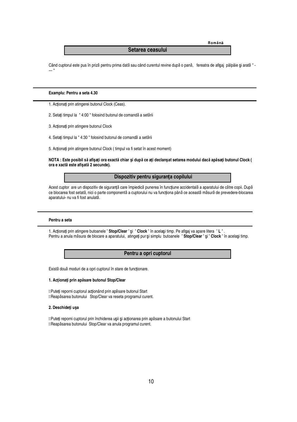 Setarea ceasului | Electrolux EMS20402 User Manual | Page 175 / 284