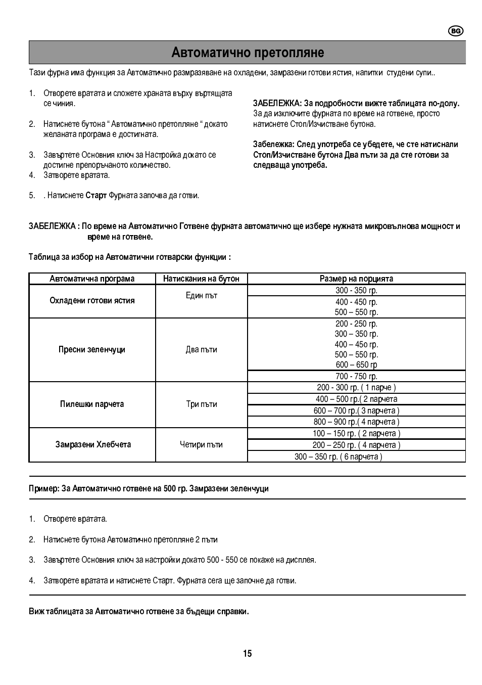 Автоматично претопляне | Electrolux EMS20402 User Manual | Page 37 / 284