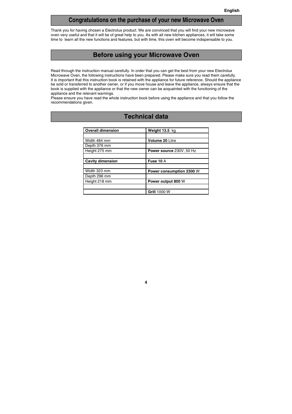 Electrolux EMS20402 User Manual | Page 4 / 284