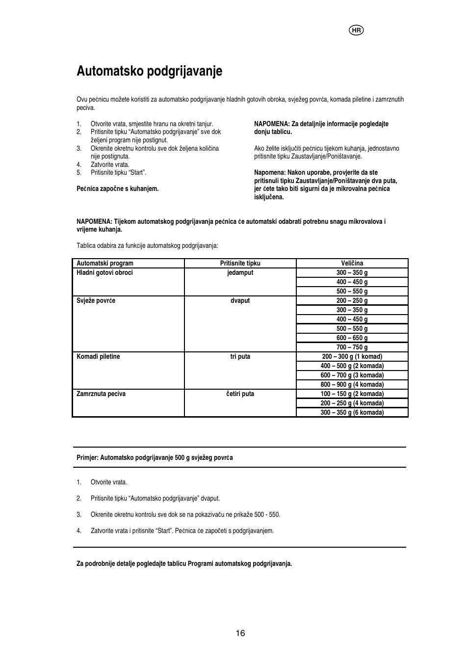 Automatsko podgrijavanje | Electrolux EMS20402 User Manual | Page 59 / 284