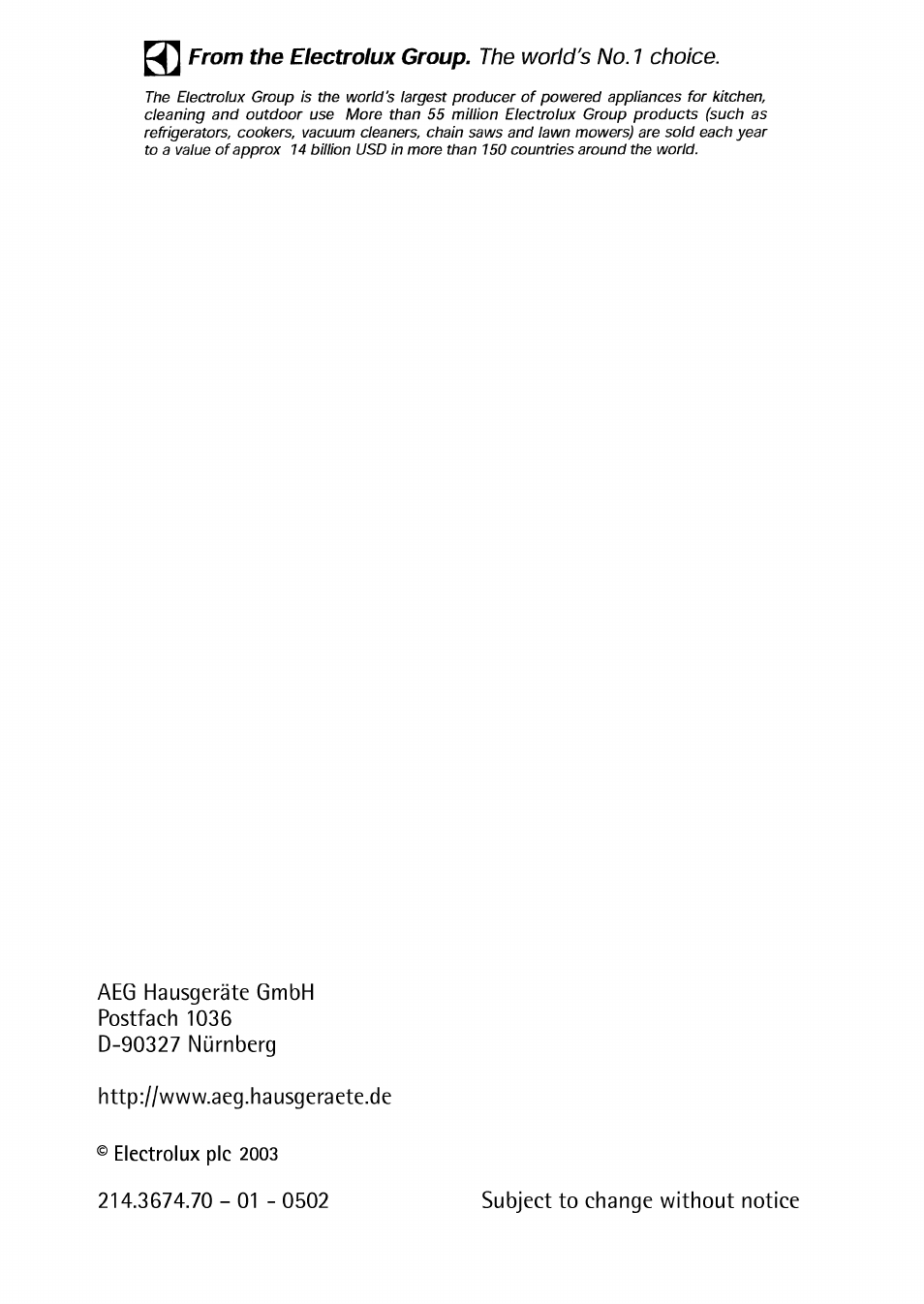 Electrolux 3791-6 KG User Manual | Page 36 / 36