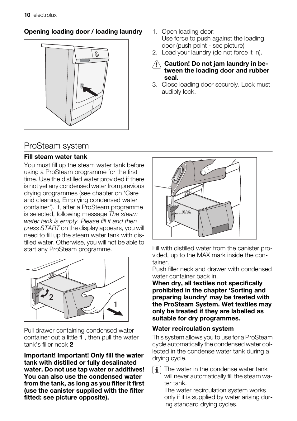 Prosteam system | Electrolux PRO STEAM TK SL5 E User Manual | Page 10 / 32