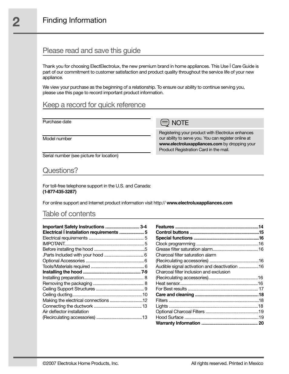 Electrolux RH42PC60GS User Manual | Page 2 / 21