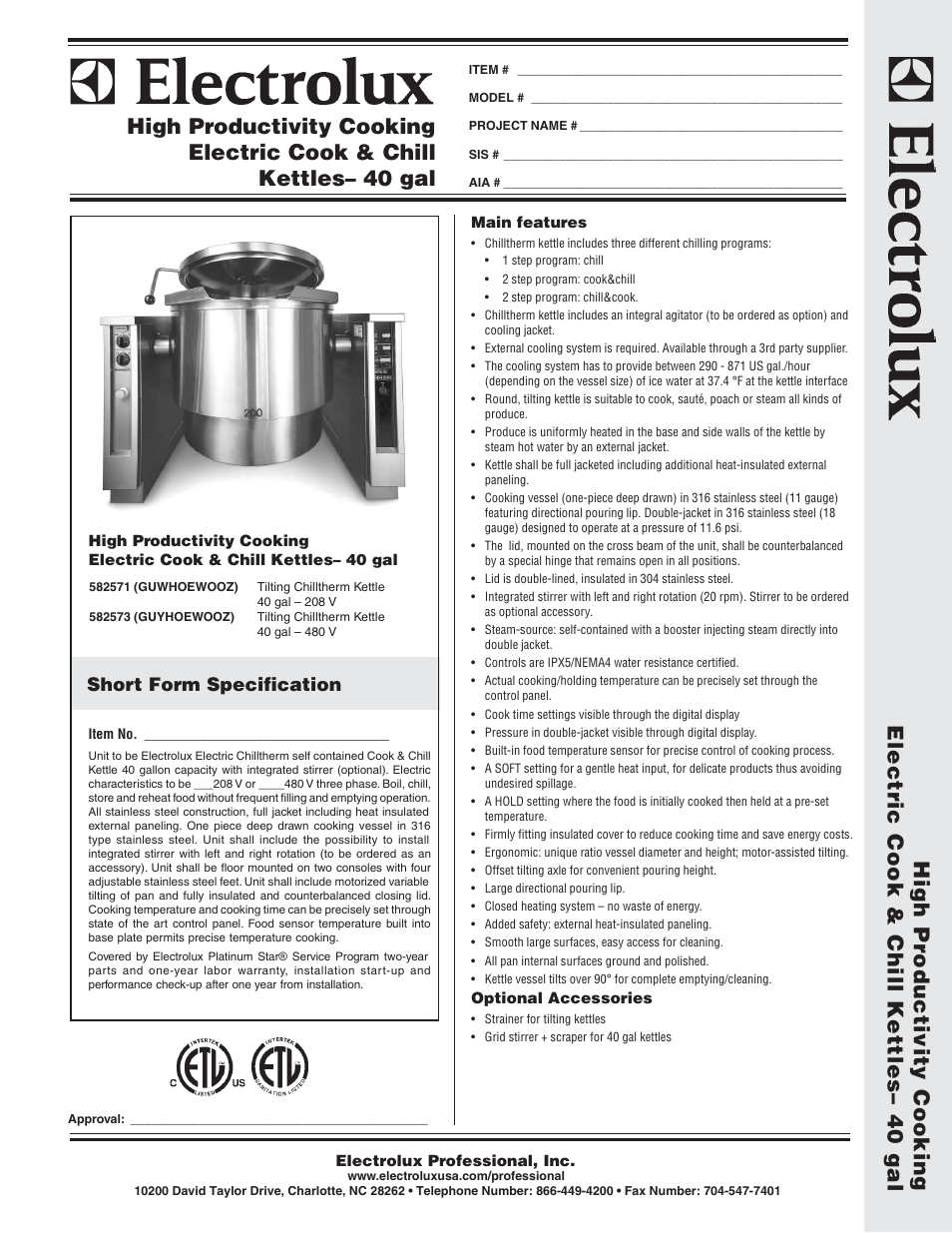 Electrolux 582573 User Manual | 2 pages