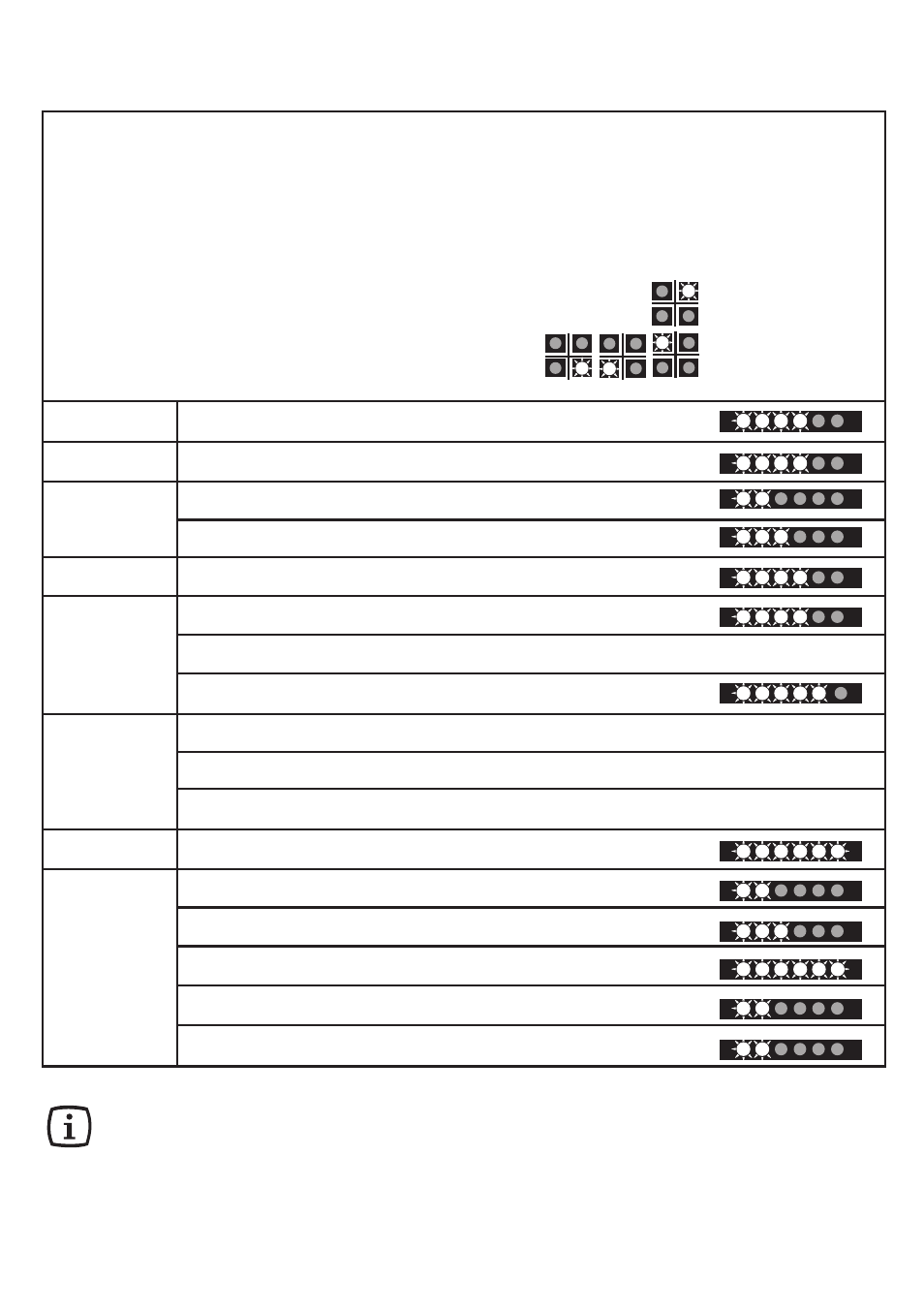 Cooking table | Electrolux 79902G User Manual | Page 18 / 44