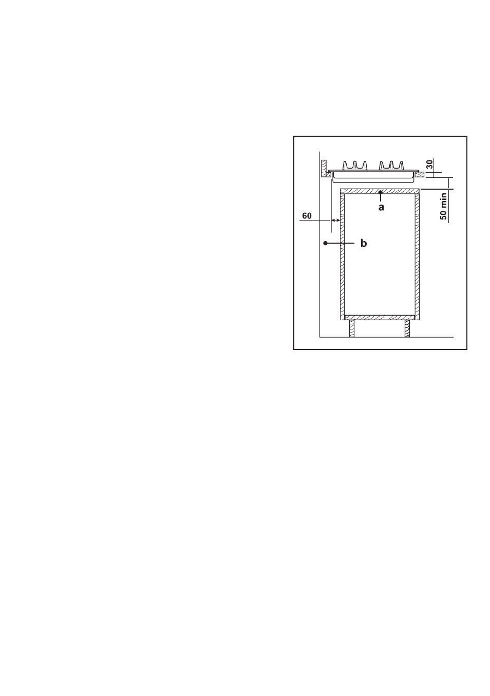 Installation possibilities, Building over a kitchen unit with door, Building over a unit with an oven | Electrolux 79902G User Manual | Page 39 / 44