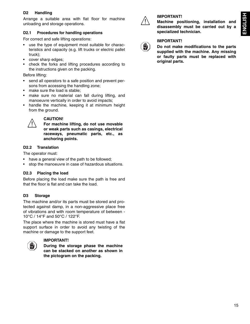 D2.1, D2.2, D2.3 | Electrolux 534074 User Manual | Page 13 / 40