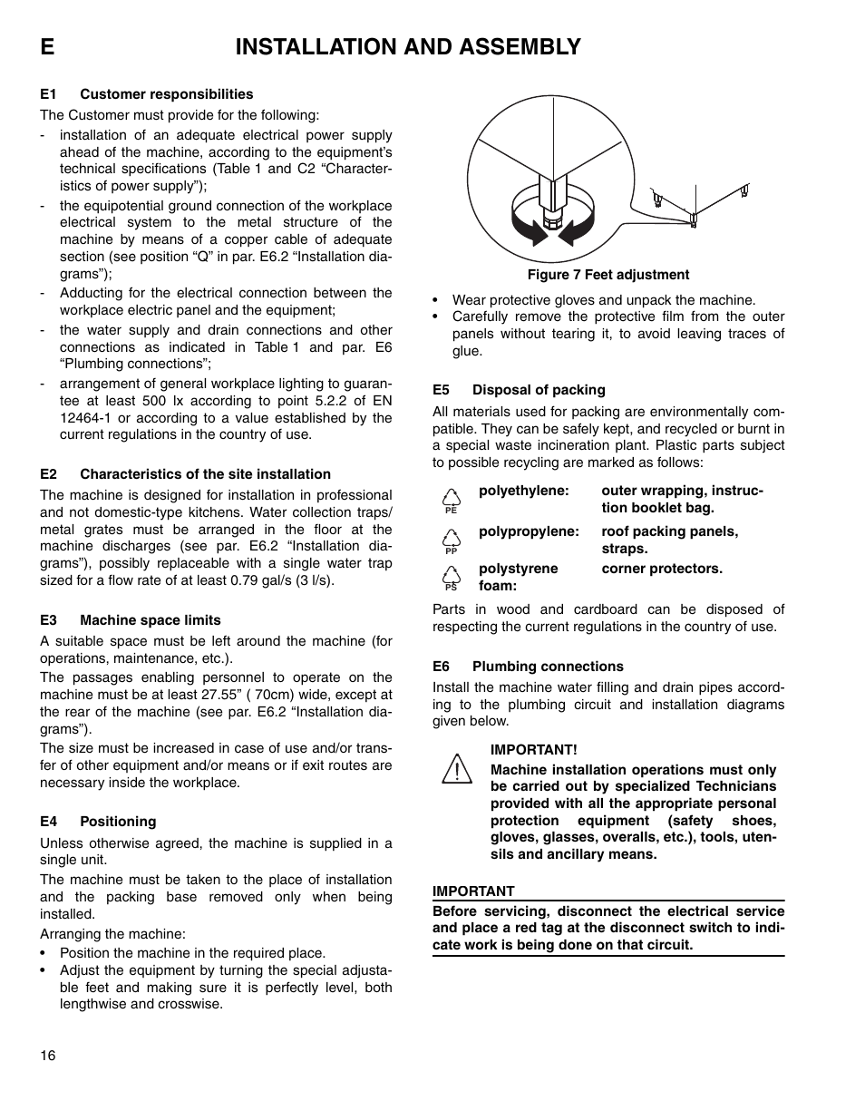 Einstallation and assembly | Electrolux 534074 User Manual | Page 14 / 40