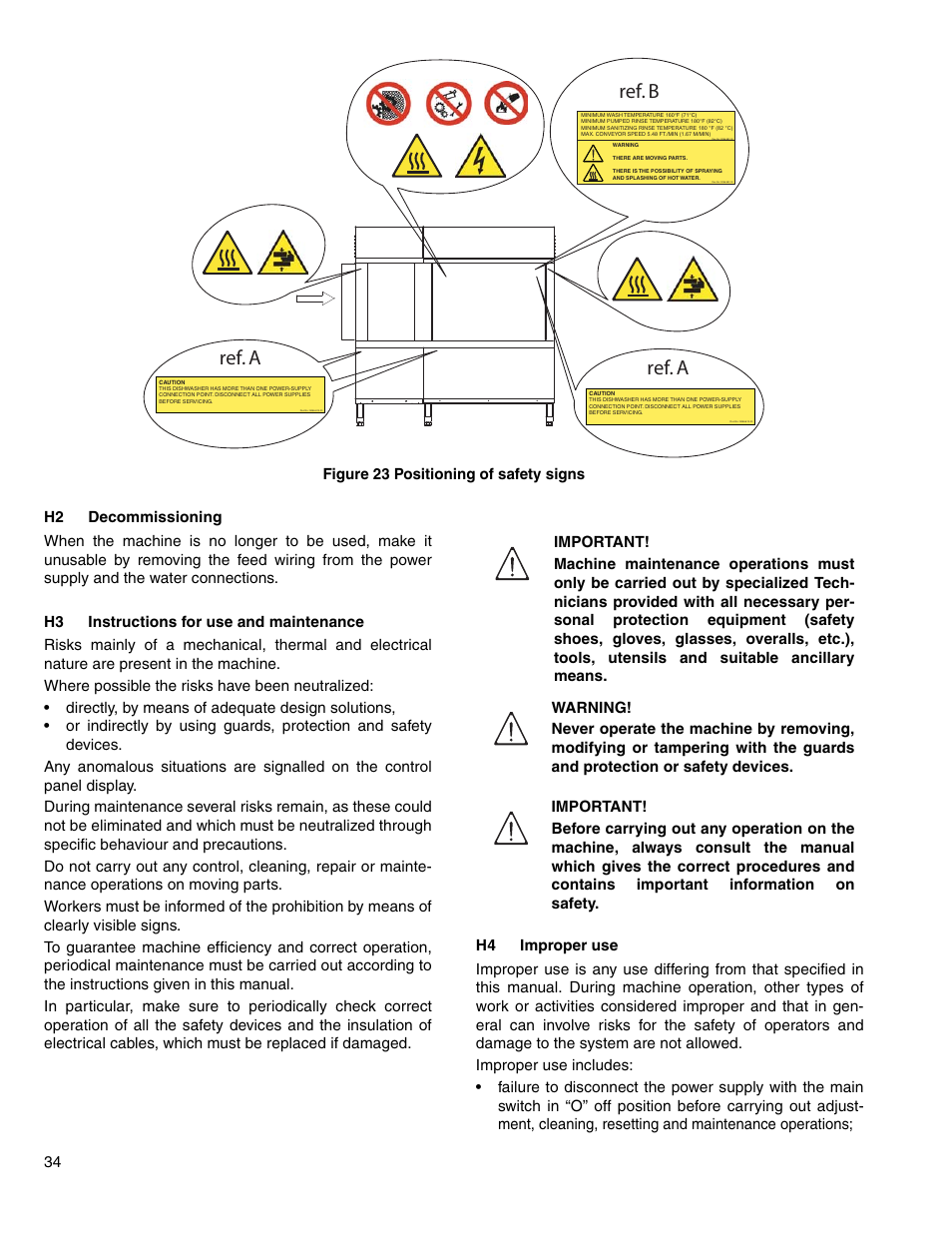 Ref. b ref. a ref. a | Electrolux 534074 User Manual | Page 32 / 40