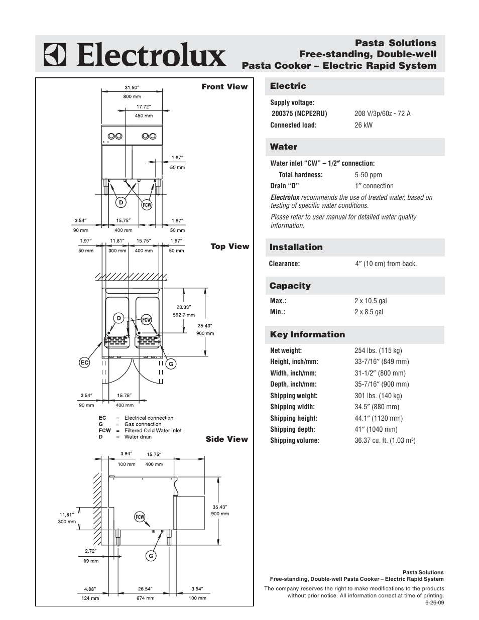 Electrolux 200375 User Manual | Page 2 / 2