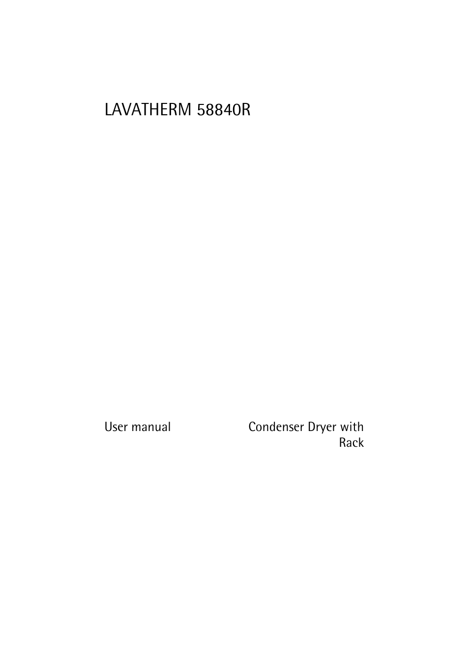 Electrolux 58840R User Manual | 44 pages