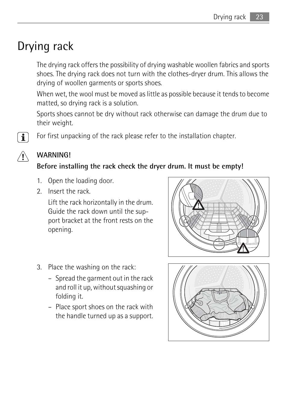 Drying rack | Electrolux 58840R User Manual | Page 23 / 44