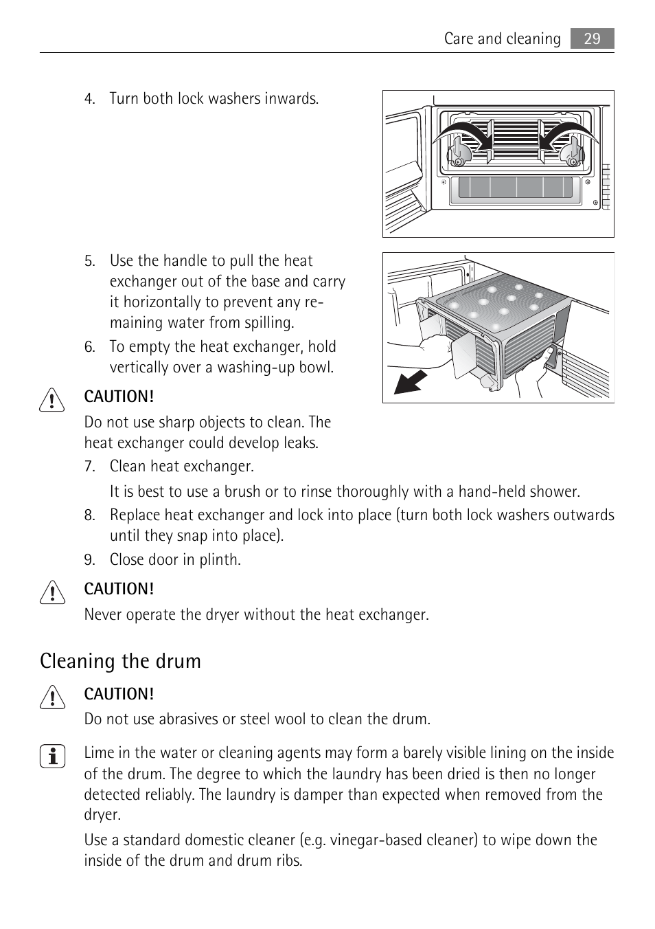 Cleaning the drum | Electrolux 58840R User Manual | Page 29 / 44