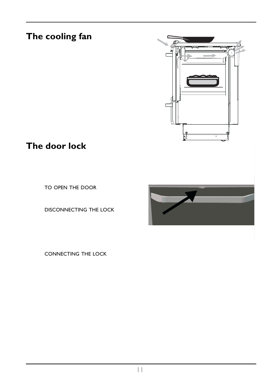 The cooling fan, The door lock | Electrolux EKC60752 User Manual | Page 12 / 72