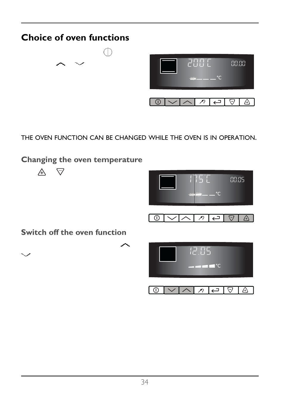 Choice of oven functions | Electrolux EKC60752 User Manual | Page 35 / 72