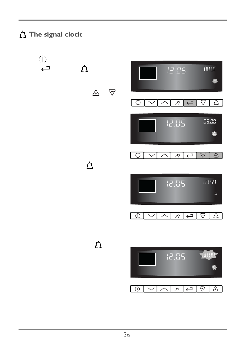The signal clock | Electrolux EKC60752 User Manual | Page 37 / 72