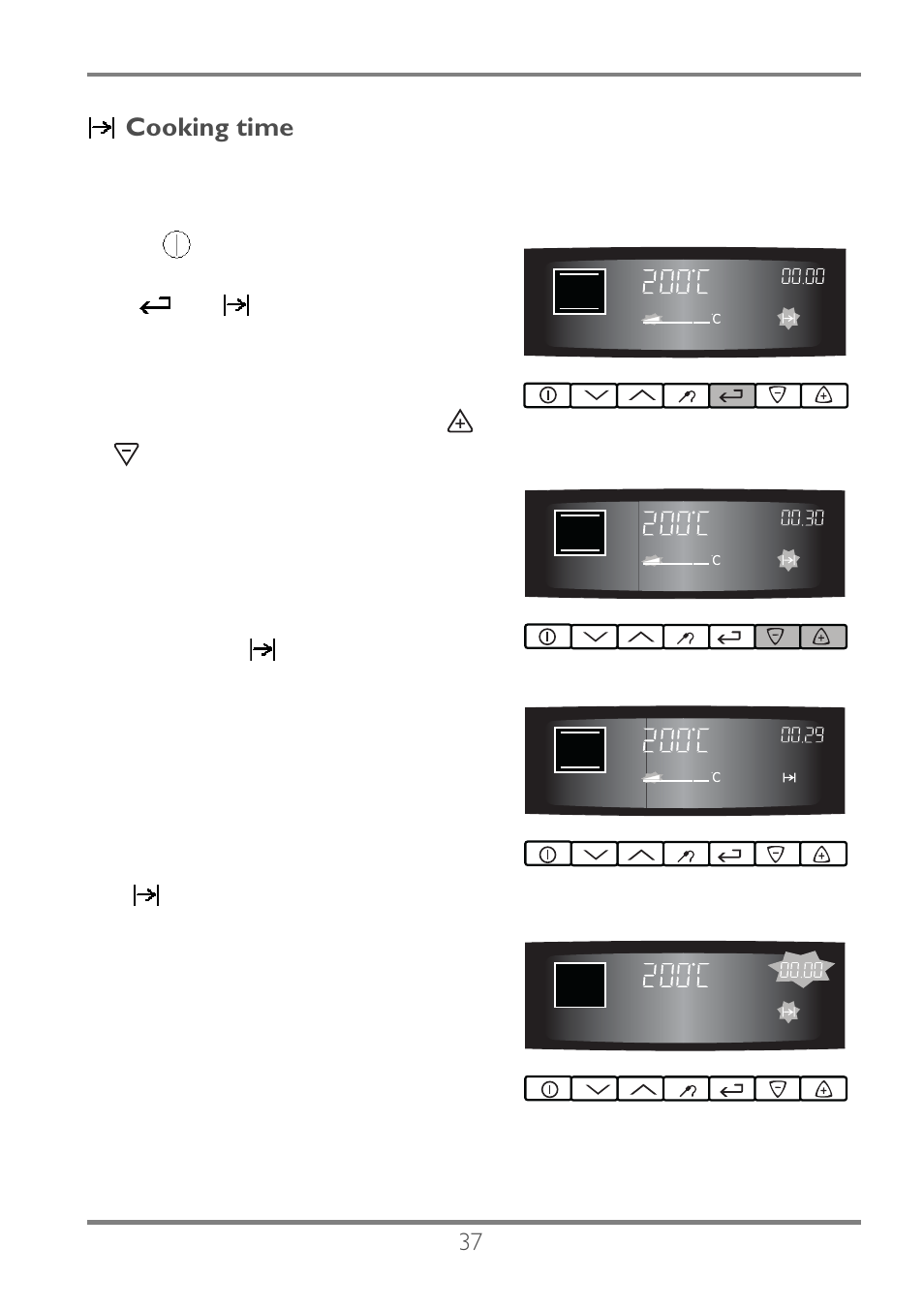 Cooking time | Electrolux EKC60752 User Manual | Page 38 / 72
