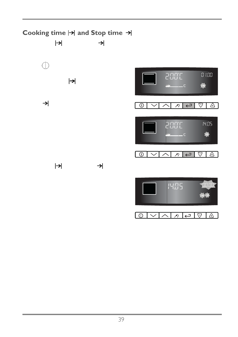 Cooking time and stop time | Electrolux EKC60752 User Manual | Page 40 / 72