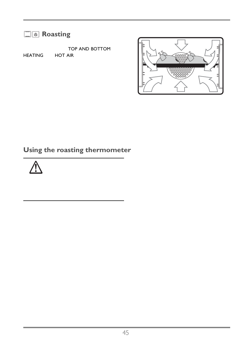 Roasting, Using the roasting thermometer | Electrolux EKC60752 User Manual | Page 46 / 72