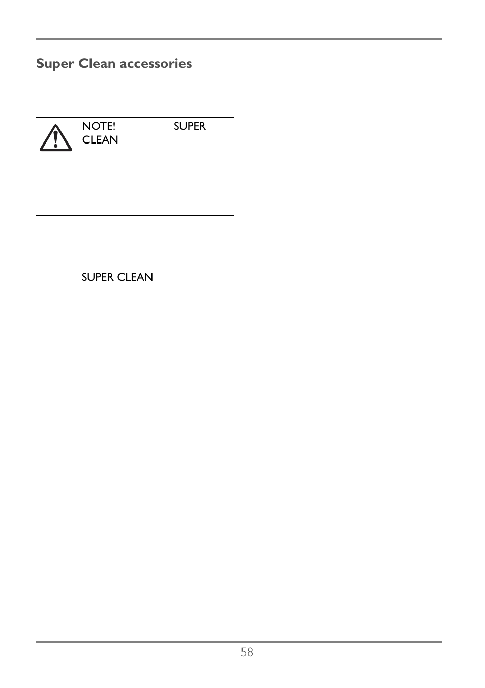 Super clean accessories | Electrolux EKC60752 User Manual | Page 59 / 72