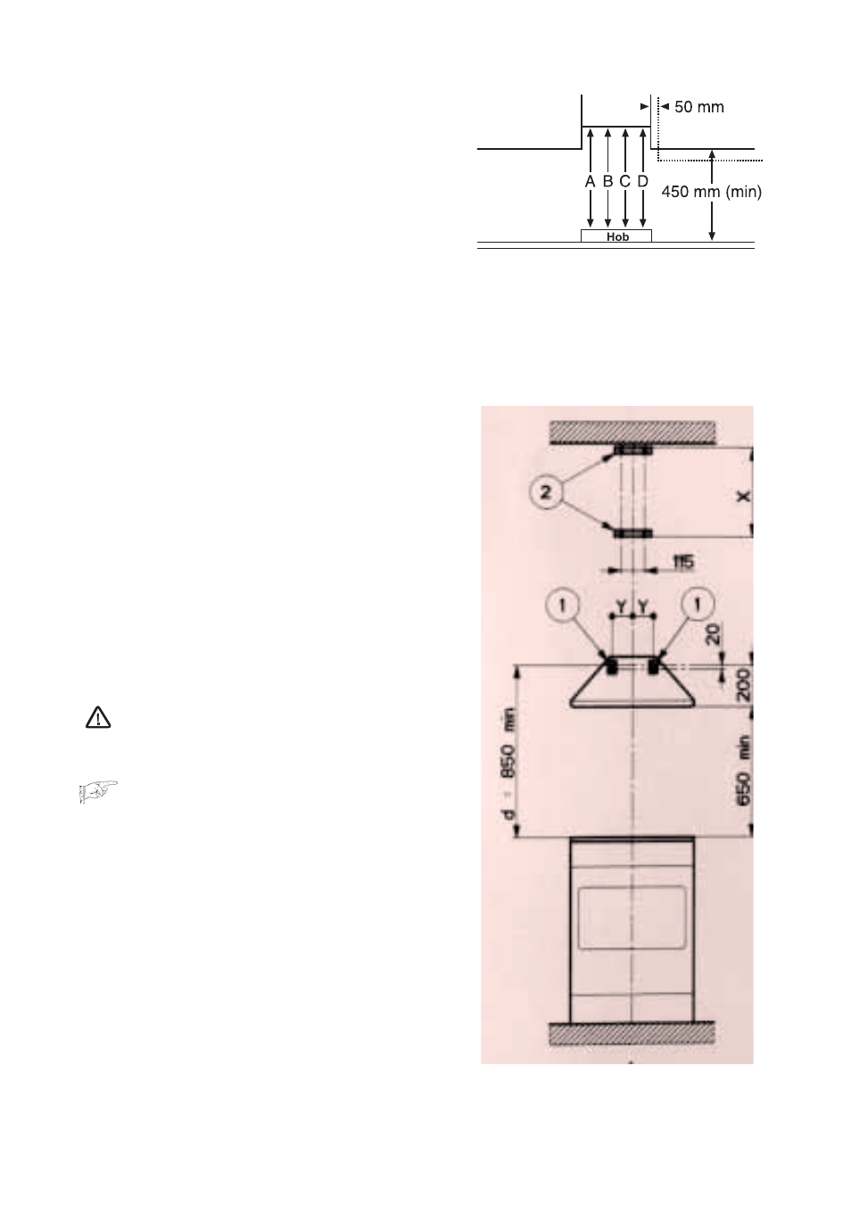 Clearance height, Fitting the wall brackets | Electrolux EFC 630 User Manual | Page 12 / 20