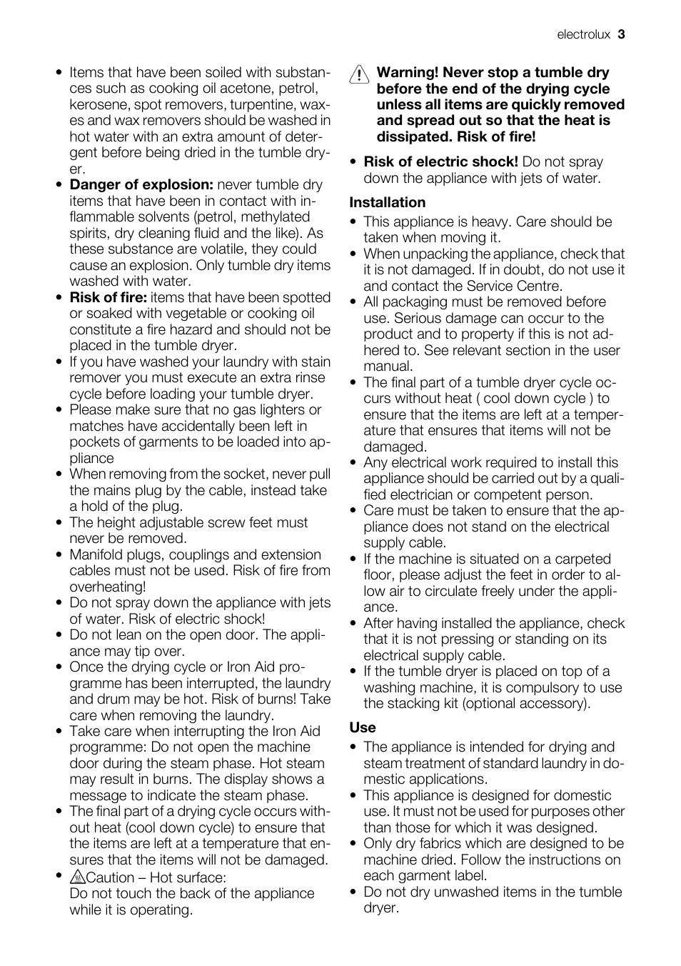 Electrolux EDI97170W User Manual | Page 3 / 28