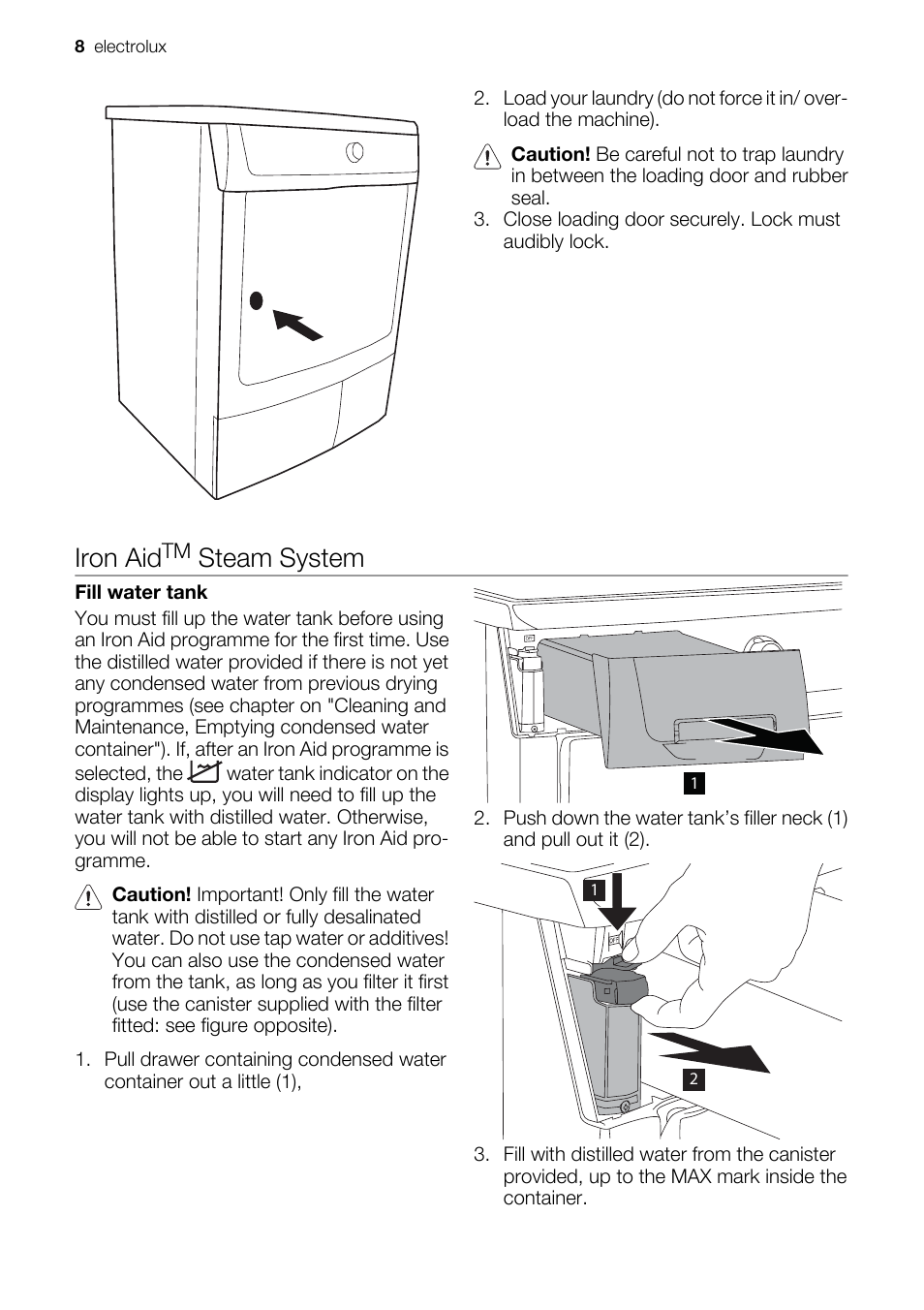 Iron aid, Steam system | Electrolux EDI97170W User Manual | Page 8 / 28