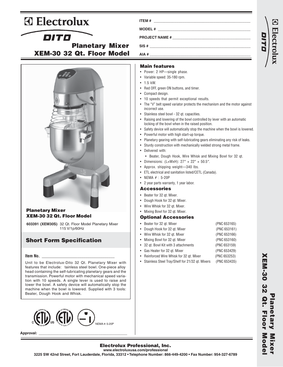 Electrolux Dito 603391 User Manual | 2 pages