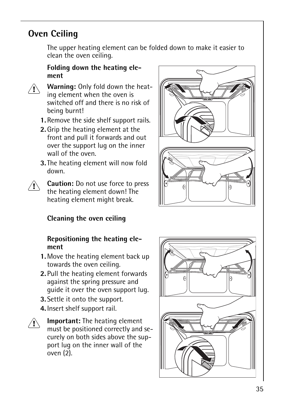 Oven ceiling | Electrolux COMPETENCE B1100-3 User Manual | Page 35 / 44