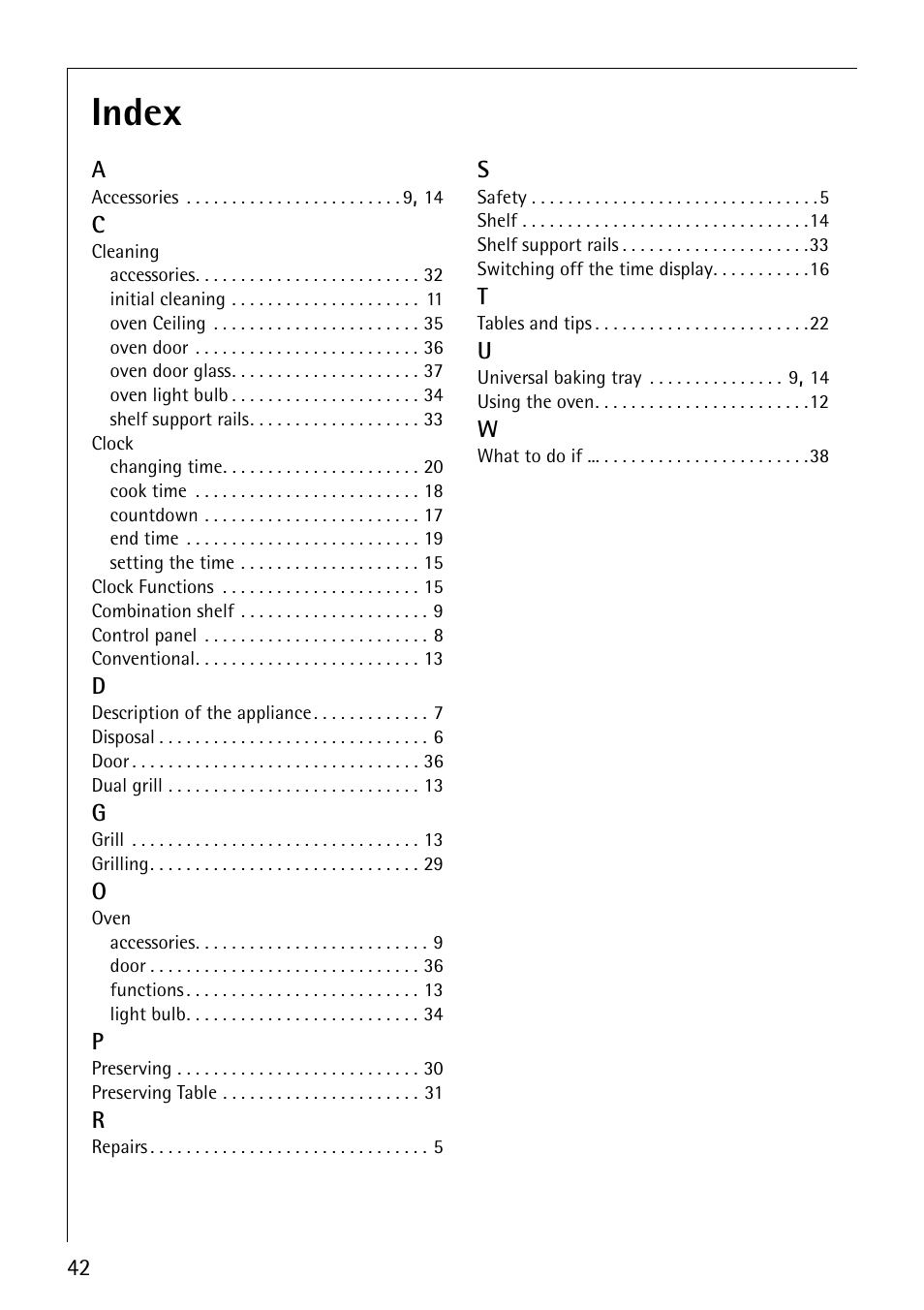 Index | Electrolux COMPETENCE B1100-3 User Manual | Page 42 / 44