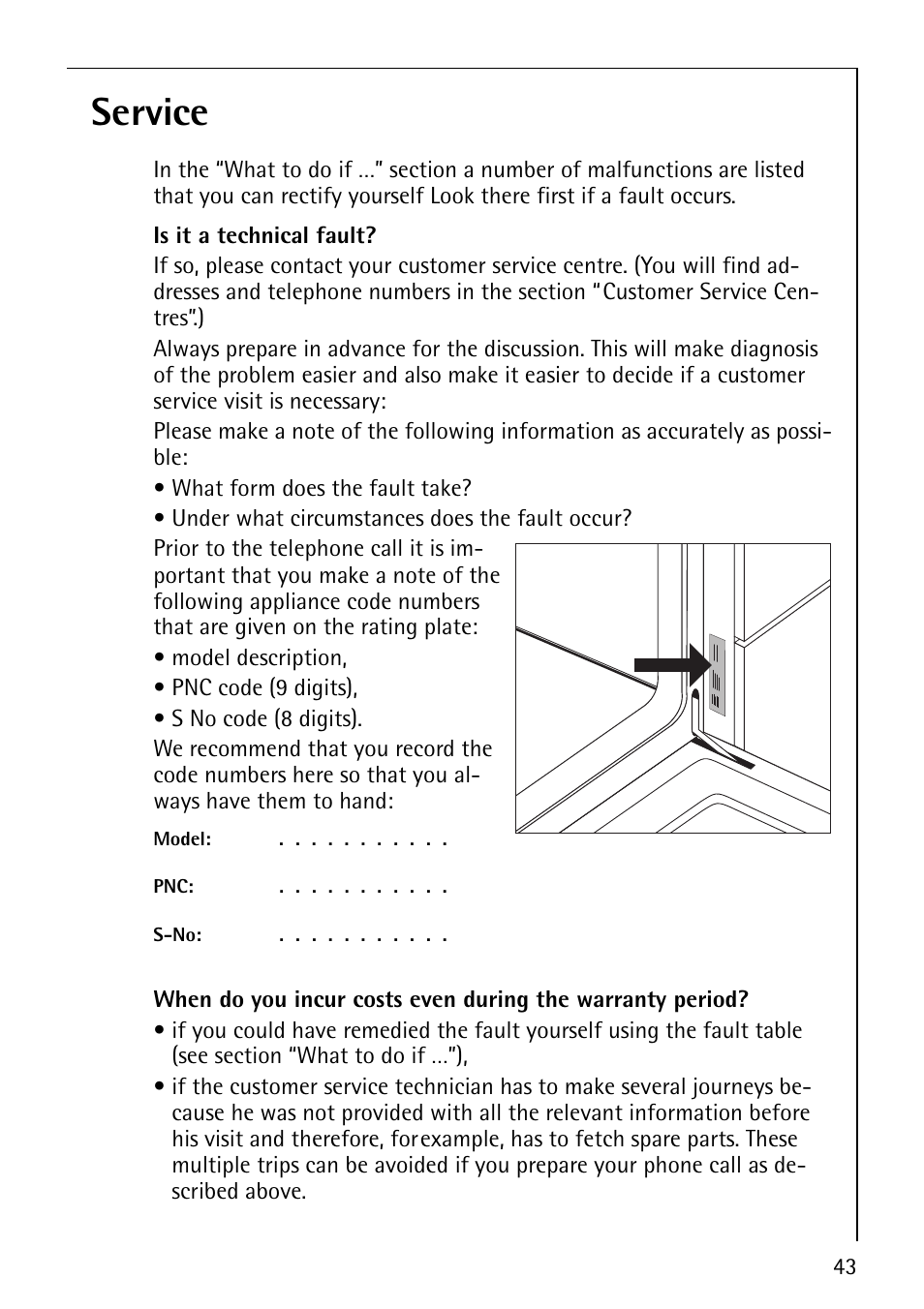 Service | Electrolux COMPETENCE B1100-3 User Manual | Page 43 / 44