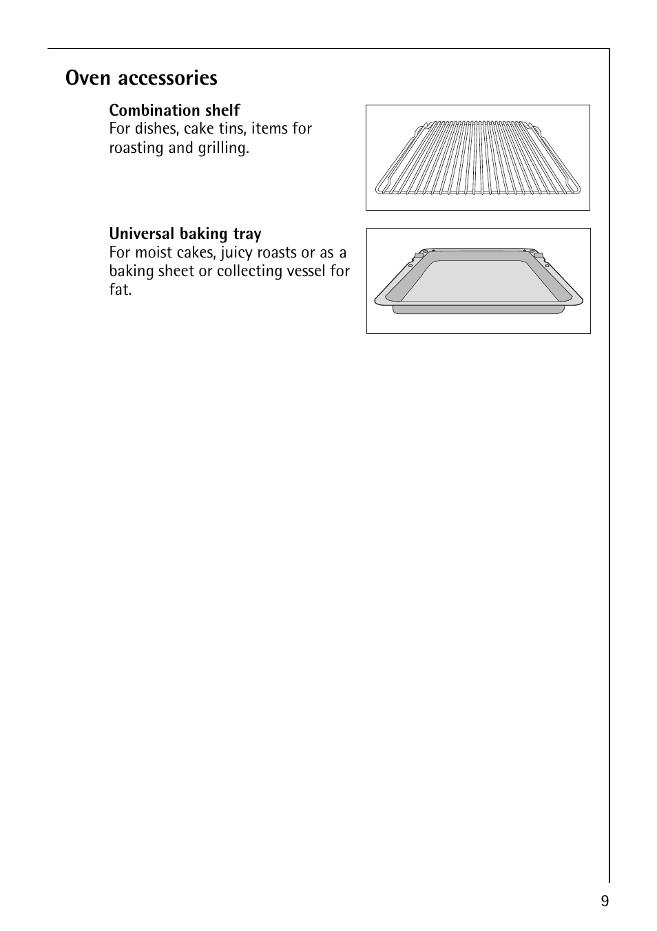 Oven accessories | Electrolux COMPETENCE B1100-3 User Manual | Page 9 / 44