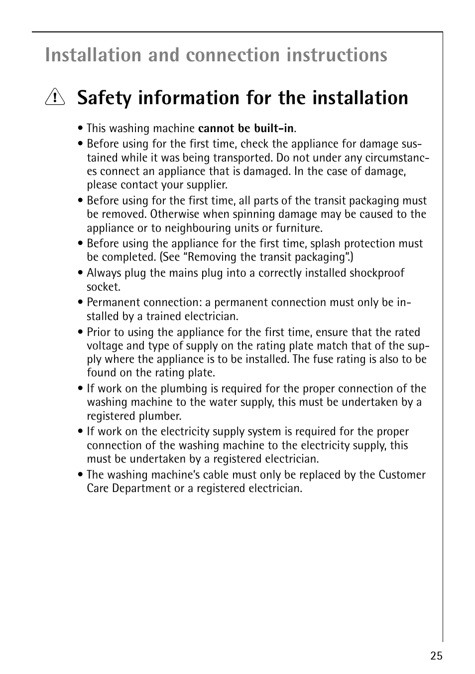 Electrolux LAVAMAT 62610 User Manual | Page 25 / 36