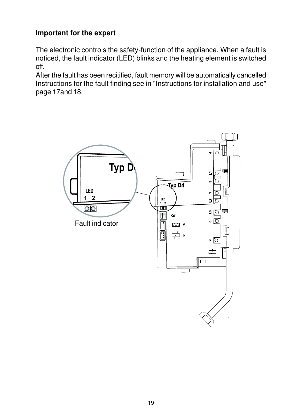 Fehleranzeige | Electrolux ELECTRONIC BASIC IH 18 User Manual | Page 19 / 20