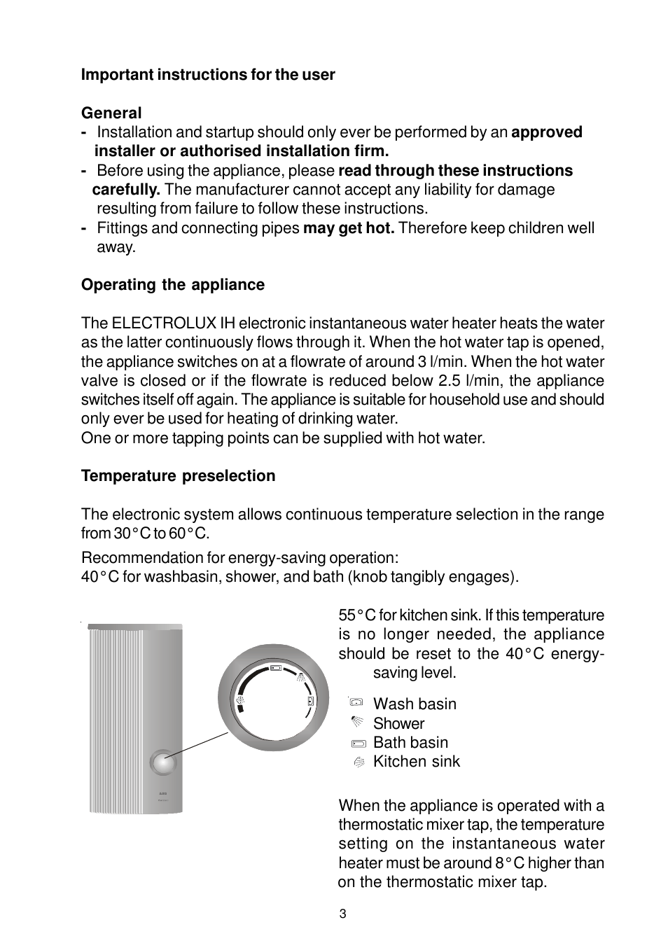 Electrolux ELECTRONIC BASIC IH 18 User Manual | Page 3 / 20