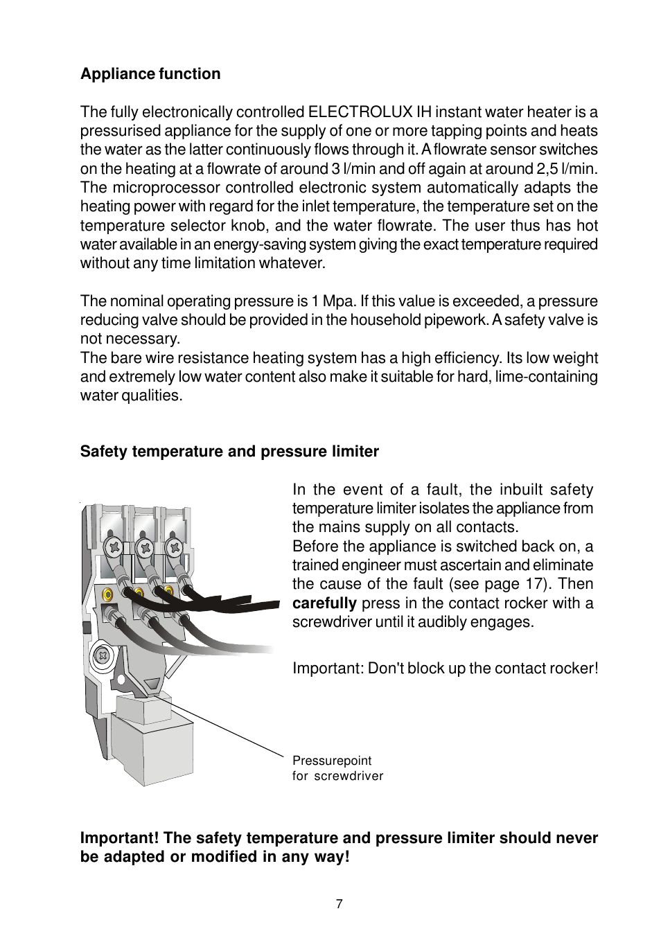 Electrolux ELECTRONIC BASIC IH 18 User Manual | Page 7 / 20