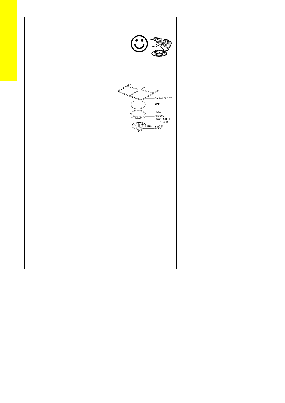 When replacing hotplate burner parts, The grill | Electrolux 55GX3 User Manual | Page 24 / 48