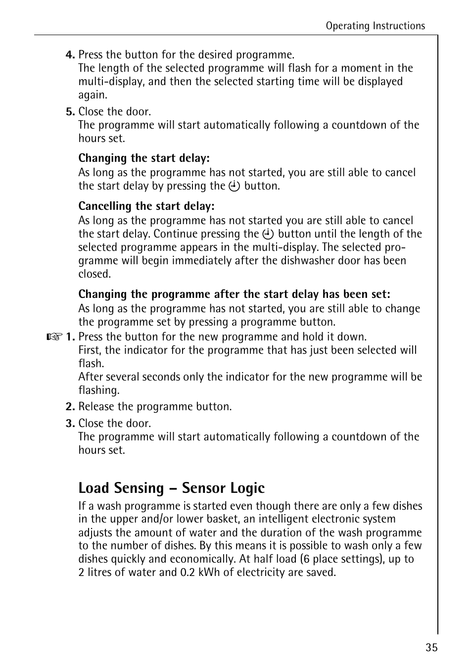 Load sensing – sensor logic | Electrolux 86070 VI User Manual | Page 35 / 52