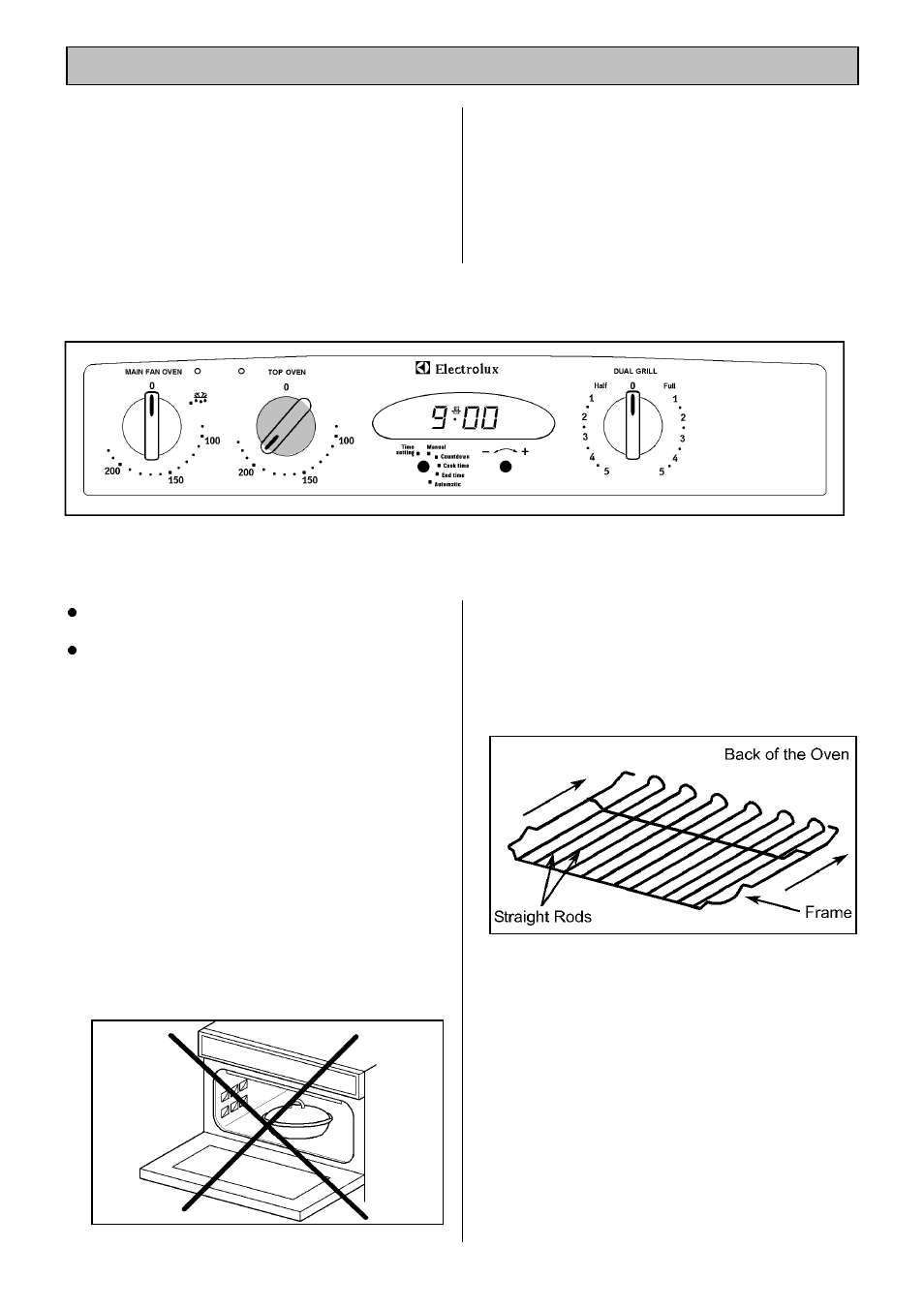 The top oven | Electrolux 985 User Manual | Page 19 / 36