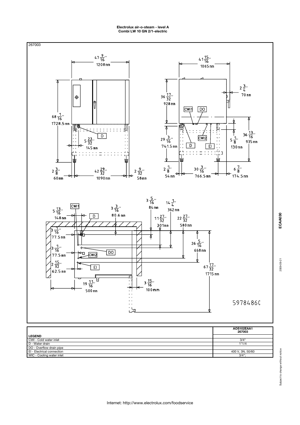 Electrolux Air-O-Steam AOS102EAA1 User Manual | Page 4 / 4