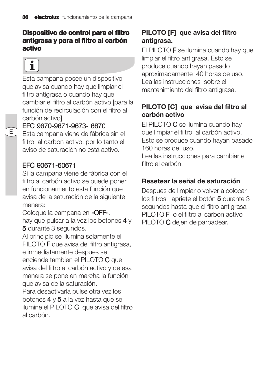 Electrolux U31180 EFC 9670-6670 User Manual | Page 36 / 80