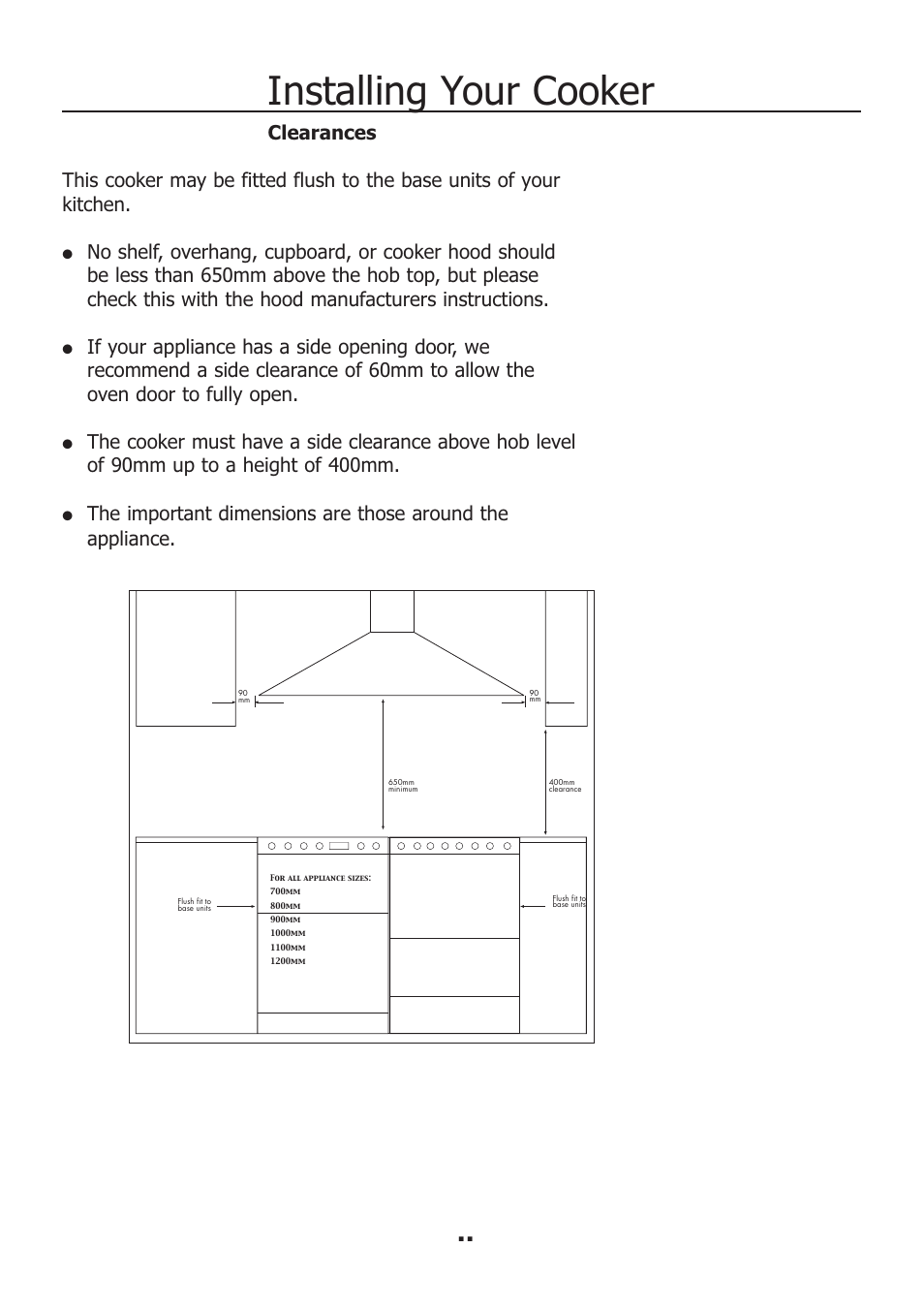 Installing your cooker | Electrolux EKM11340KN User Manual | Page 23 / 36