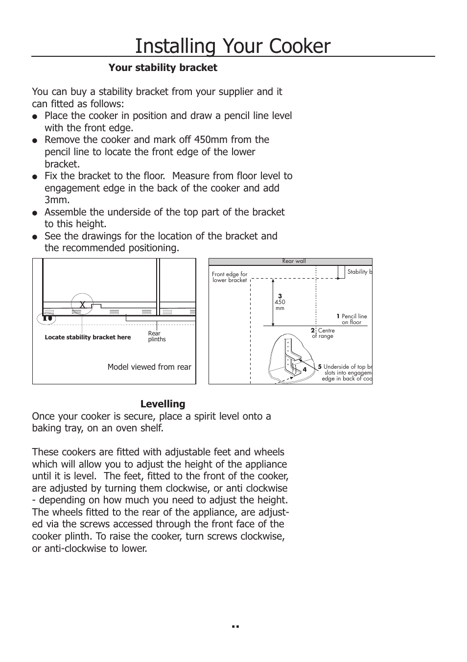 Installing your cooker | Electrolux EKM11340KN User Manual | Page 26 / 36