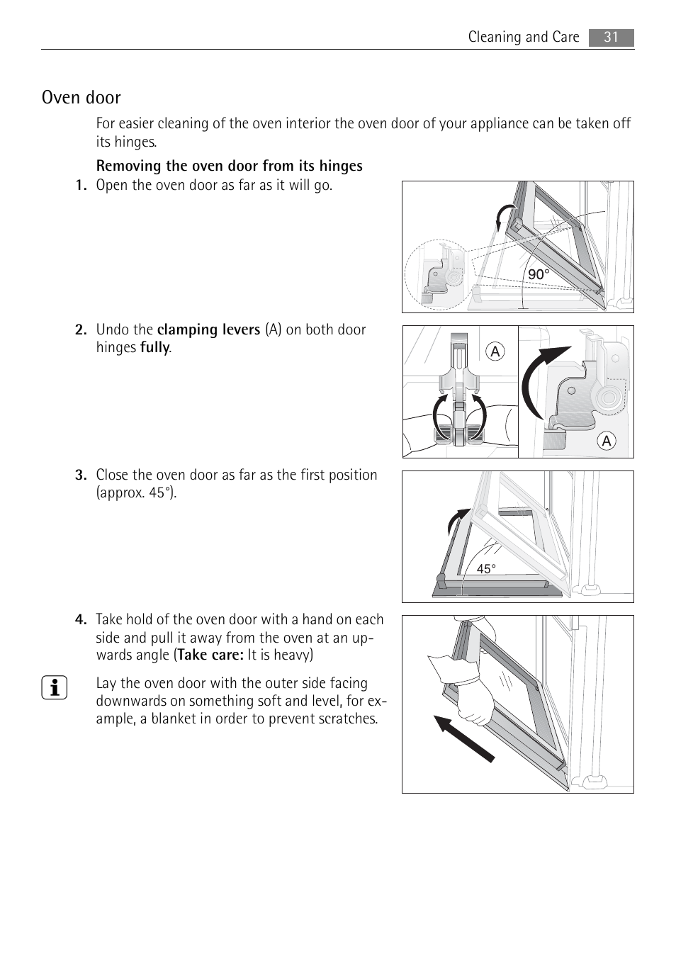 Oven door | Electrolux B3151-5 User Manual | Page 31 / 44