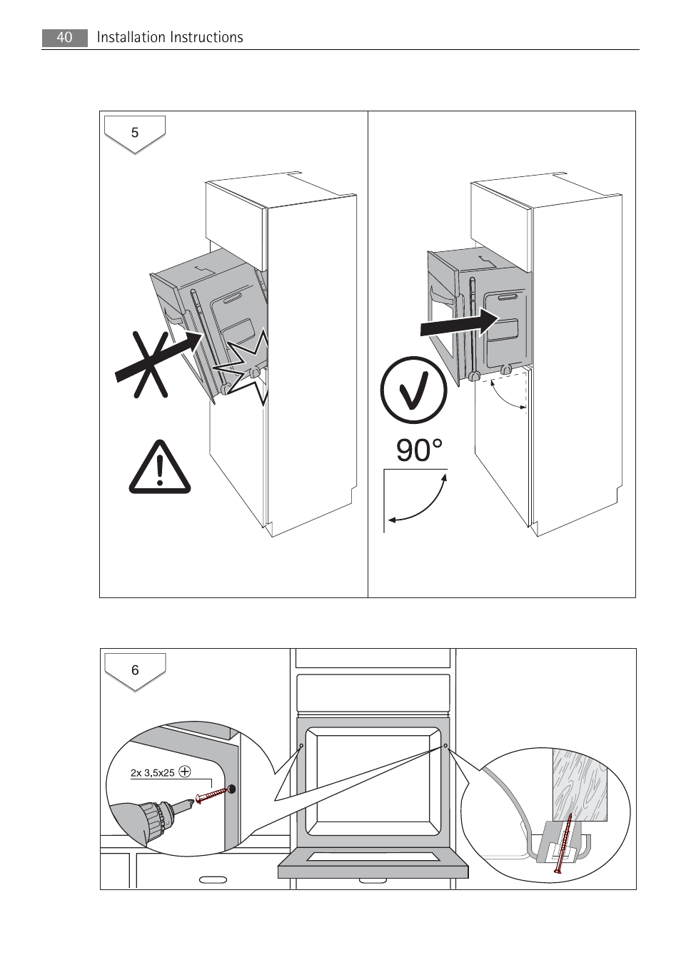 Installation instructions 40 | Electrolux B3151-5 User Manual | Page 40 / 44